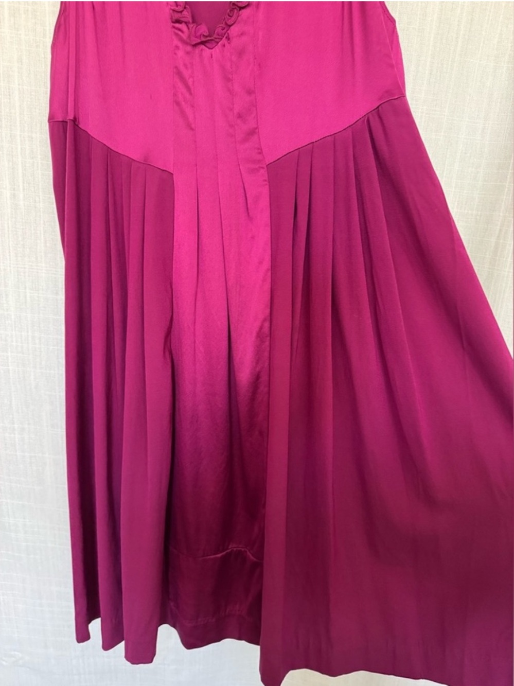 A Common Thread Silk Blend Pleated Dress Magenta Purple Size M - Picture 3 of 14